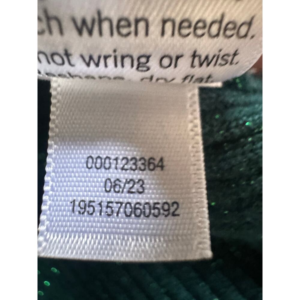 Nine West Teal Metallic Ribbed Sweater XXL V Neck Long Sleeve - Picture 12 of 12